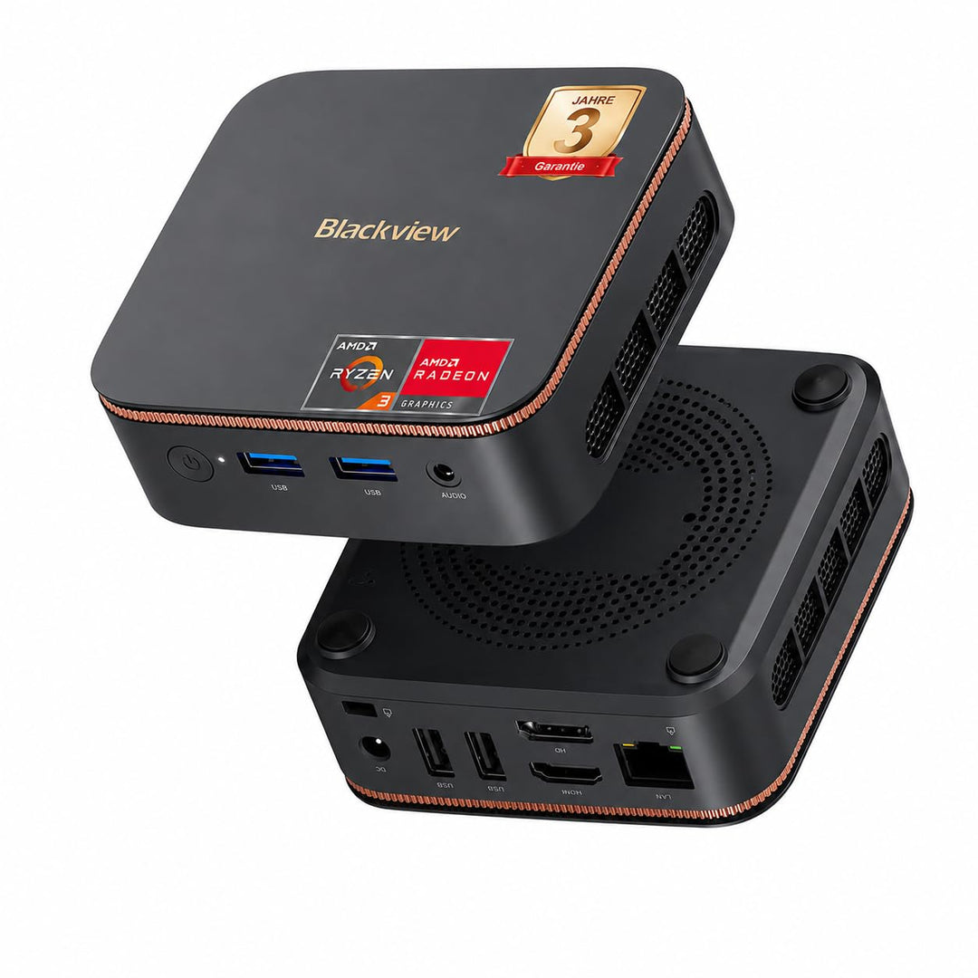 Blackview MP20 Mini PC, AMD Ryzen 3300U, 16GB DDR4 512GB SSD, Windows 11 Pro Mini Desktop PC, kompak