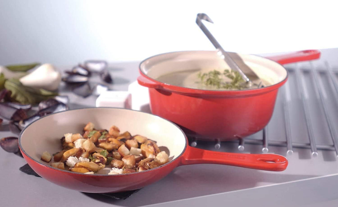 Le Creuset Signature 2-In-1 Marmitout, Gusseisen, Ø 22 cm, 2,3 L, Kirschrot, 25044220602460, Kirschr