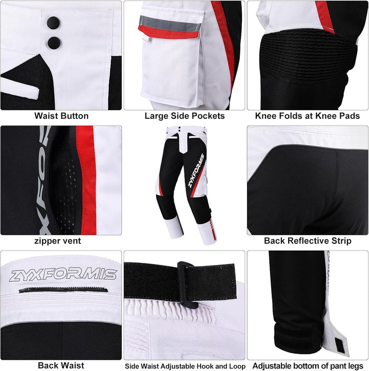 Motorrad Hosen Herren mit Protektoren und Reflektoren, Wasserdicht Winddicht Textil Motorradhose mit