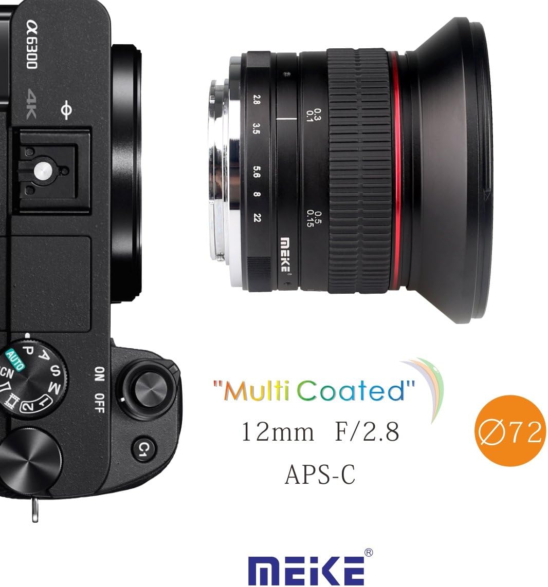 Meike Optics MK 12mm f2.8 Ultra-Weitwinkel Objektiv für Sony E-Mount, für Sony