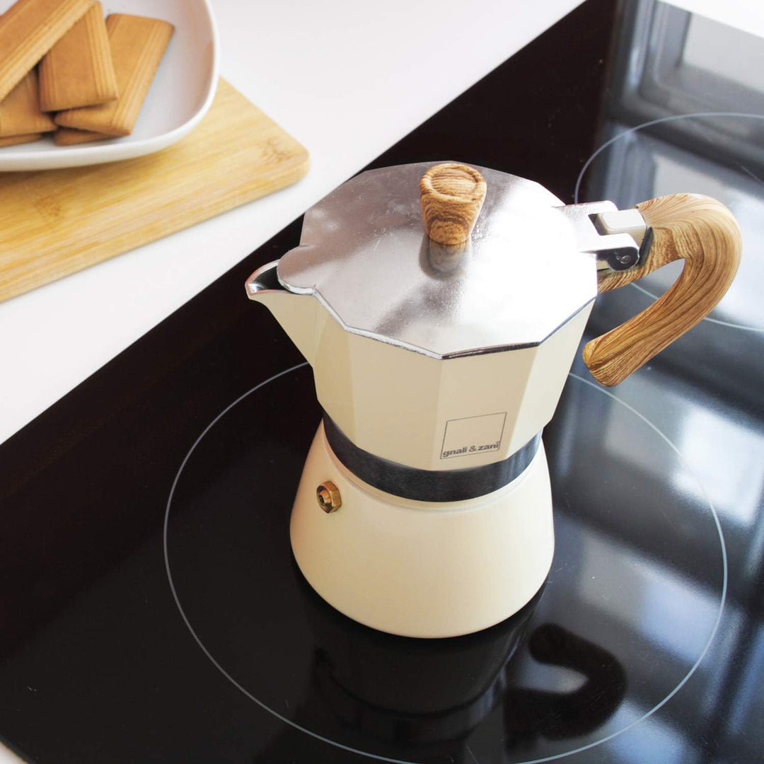 Gnali &amp; Zani Venezia Espressokocher | Creme | Für 9 Tassen | Alle Herdarten inklusive Induktion | Al