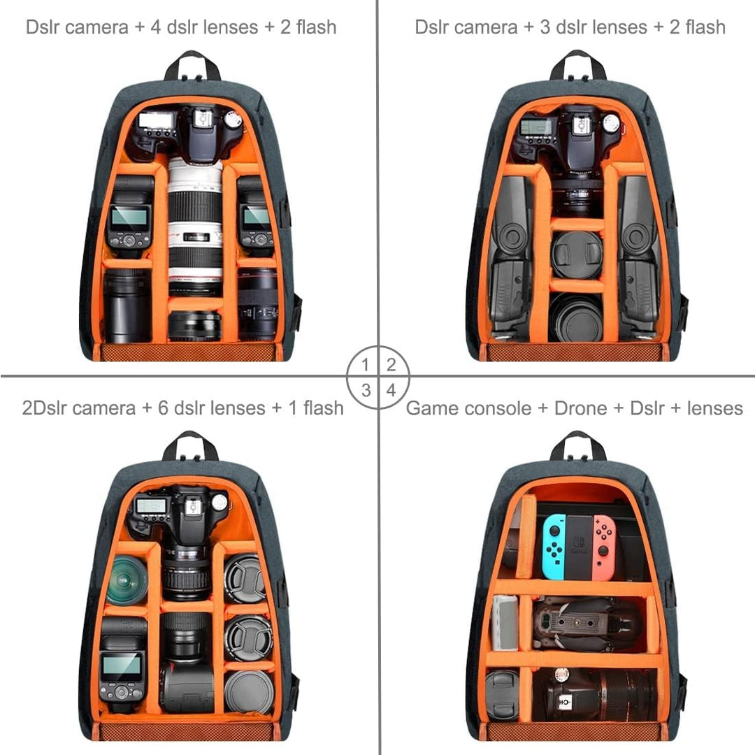 König Design Kamerarucksack Rolltop Fotorucksack Wasserdicht Robuste Rucksack für Spiegelreflexkamer