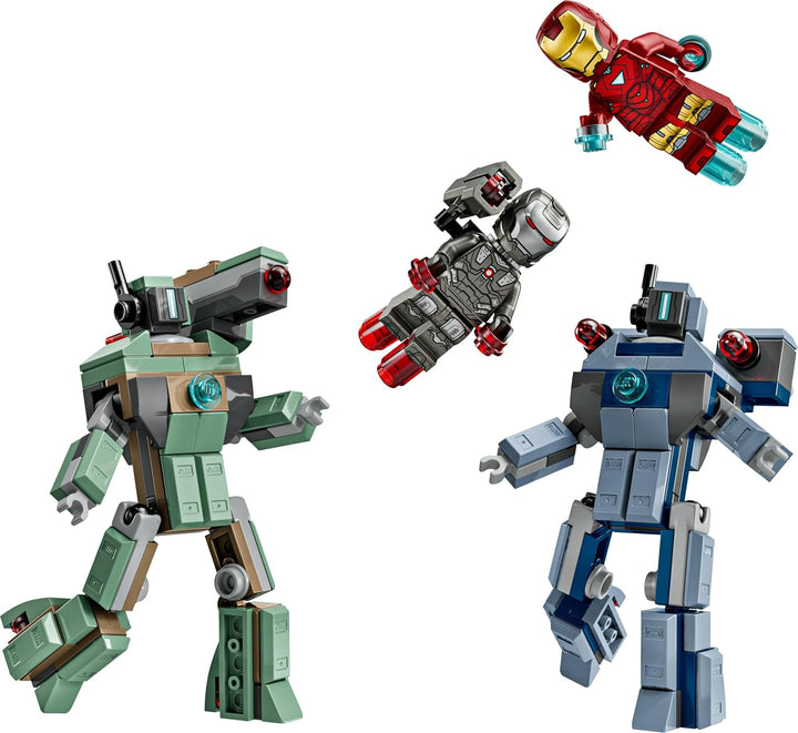 LEGO ǀ Marvel Iron Man & War Machine vs. Hammer Drones - Building Toy with 2 Minifigures & 2 Action