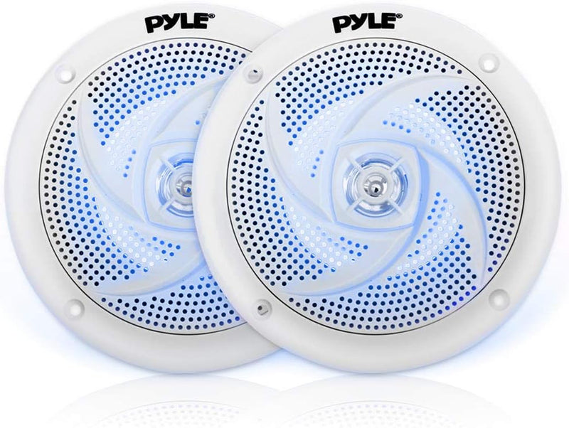 Pyle Marine Speakers - 5.25 Inch 2 Way Waterproof and Weather Resistant Outdoor Audio Stereo Sound S