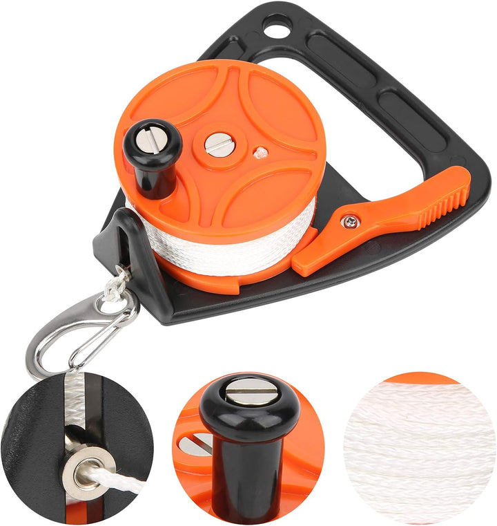 Nikou Tauchschnurrolle 150ft Tauchrolle mit Griff Mehrzweck-Tauchrolle(Orange)