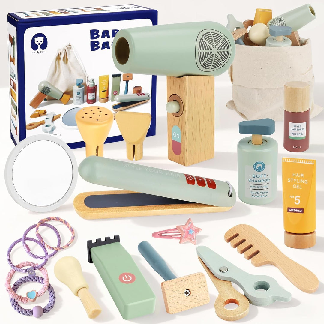 Friseur Set Kinder,Friseur Beauty Salon Spielset mit Haartrockner Lockenstab Kamm und Haarstyling Zu