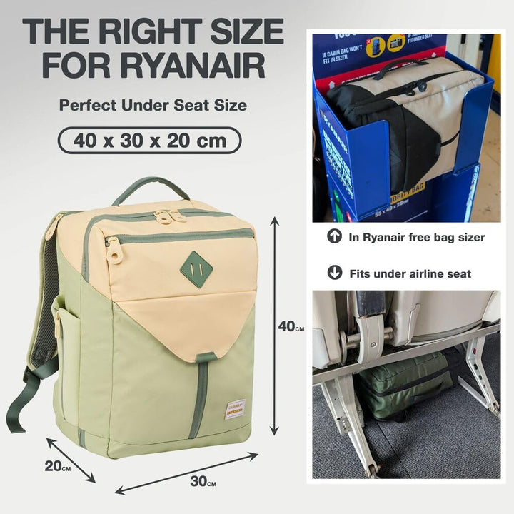 Cabin Max Handgepäck-Rucksack 40x30x20 Ryanair Reiserucksack für Flugzeug 24L Lemongrass, 24L Lemong