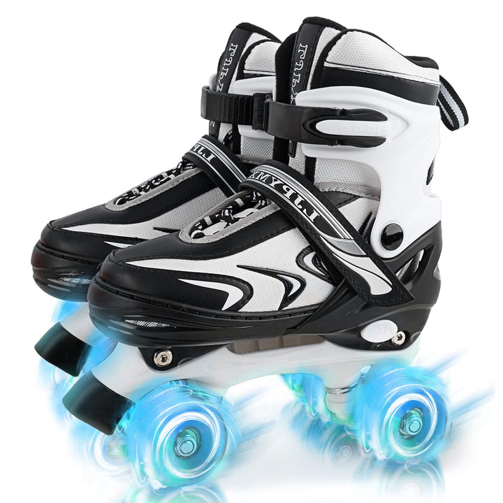 Einstellbare Kinder Rollschuhe für Jungen Mädchen Kinder Anfänger, 4 Grössen Rollschuhe für Kleinkin