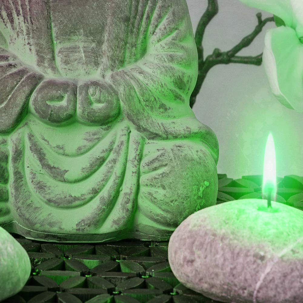 Feeby Bilder Buddha 300x140 cm Leinwandbild 5 Teilig XXL Kunstdruck modern Kerzen grün Leinwandbild