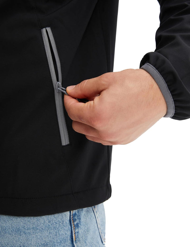 Morgenstern Softshelljacke Regenjacke Herren Wasserabweisend Atmungsaktiv, M Schwarz