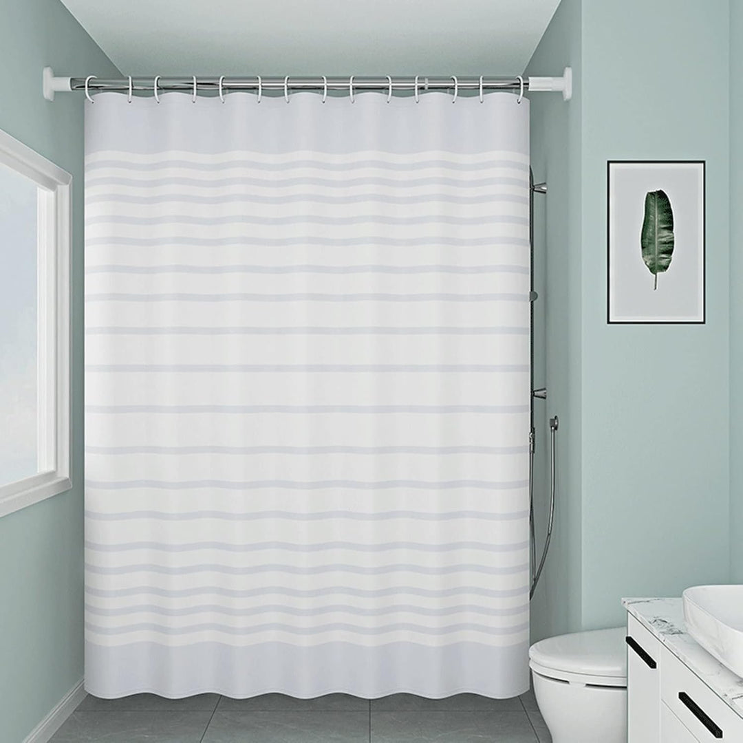 Gualiy Duschvorhang 180x200 Anti-Schimmel, Shower Curtains Weiss Streifen Wasserabweisend Badewanne