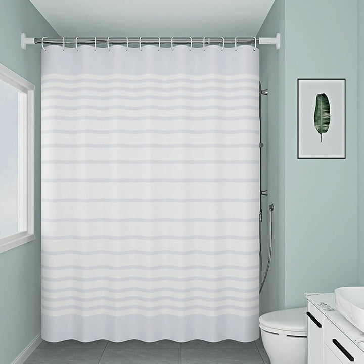 Gualiy Duschvorhang 180x200 Anti-Schimmel, Shower Curtains Weiss Streifen Wasserabweisend Badewanne
