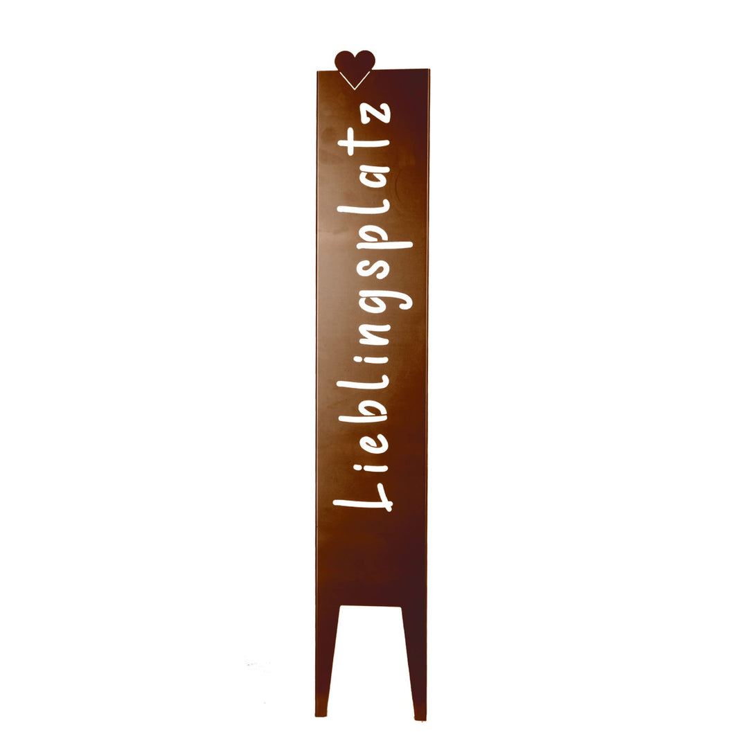 UNUS Gartenstecker "Lieblingsplatz", Gartenstecker Rost, 115x19,5 cm, Deko outdoor, Gartendeko für d