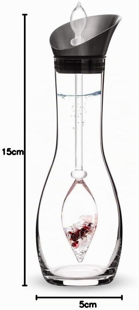 VitaJuwel LOVE Edelsteinwasserset für Zuhause (Karaffe Era & Phiole) mit Rosenquarz, Granat & Bergkr