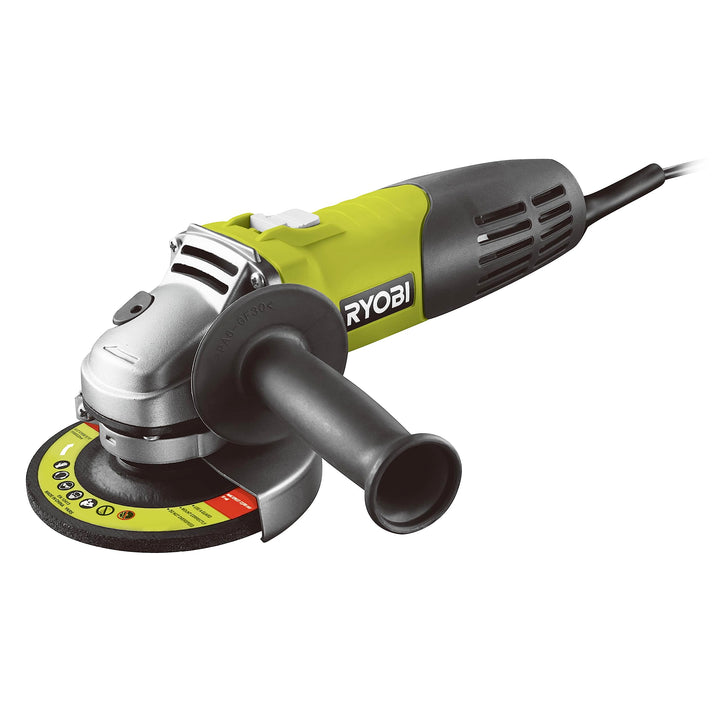 RYOBI 600W Elektro-Winkelschleifer RAG600-115G (Anti-Vibrations-Grifffläche, Spindelarretierung für