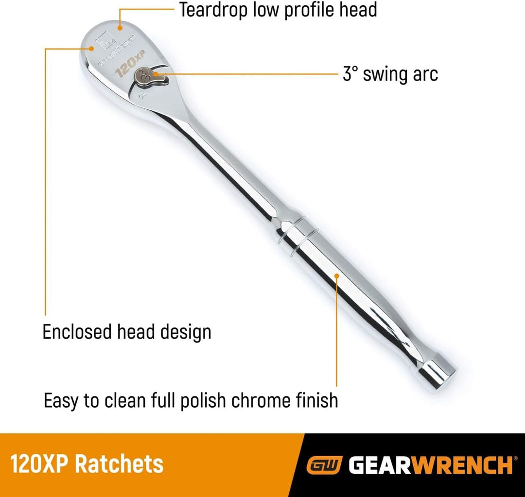 GearWrench 81304P 1/2 Zoll, Antrieb tropfenförmige Ratsche 120XP™, 11 Zoll, 81304P