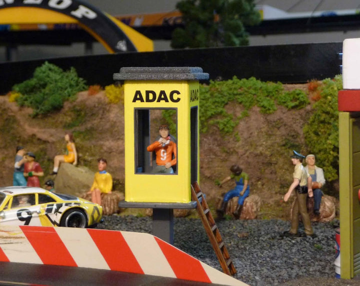 Slotcar Dekoration ADAC KONTROLL-Turm STRECKENPOSTEN-Stand für Carrera DIGITAL