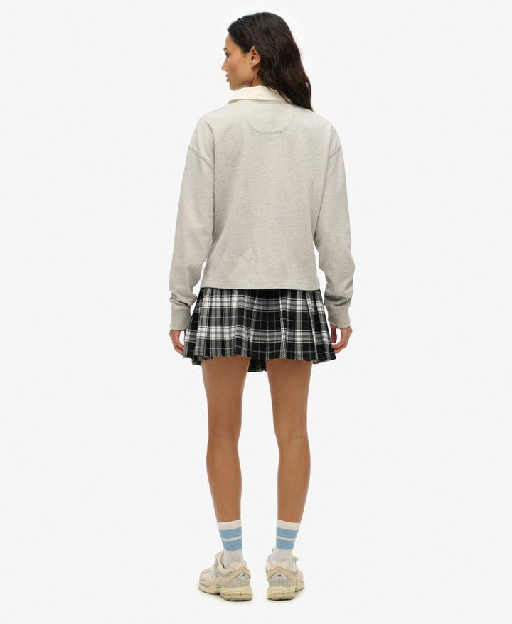 Superdry Damen Kariert, Gefaltet, Mini Rock 36 Kariert, Weiss/Schwarz, 36 Kariert, Weiß/Schwarz