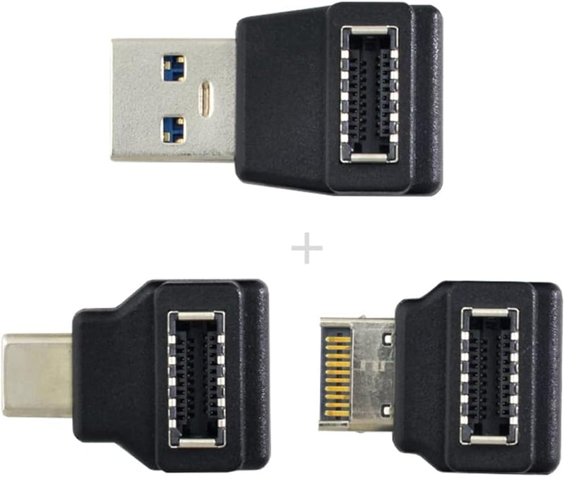 NFHK 3 x USB 3.1-Front-Panel-Header Buchse Typ E auf Stecker Typ A & Typ-C USB-C Motherboard Verläng