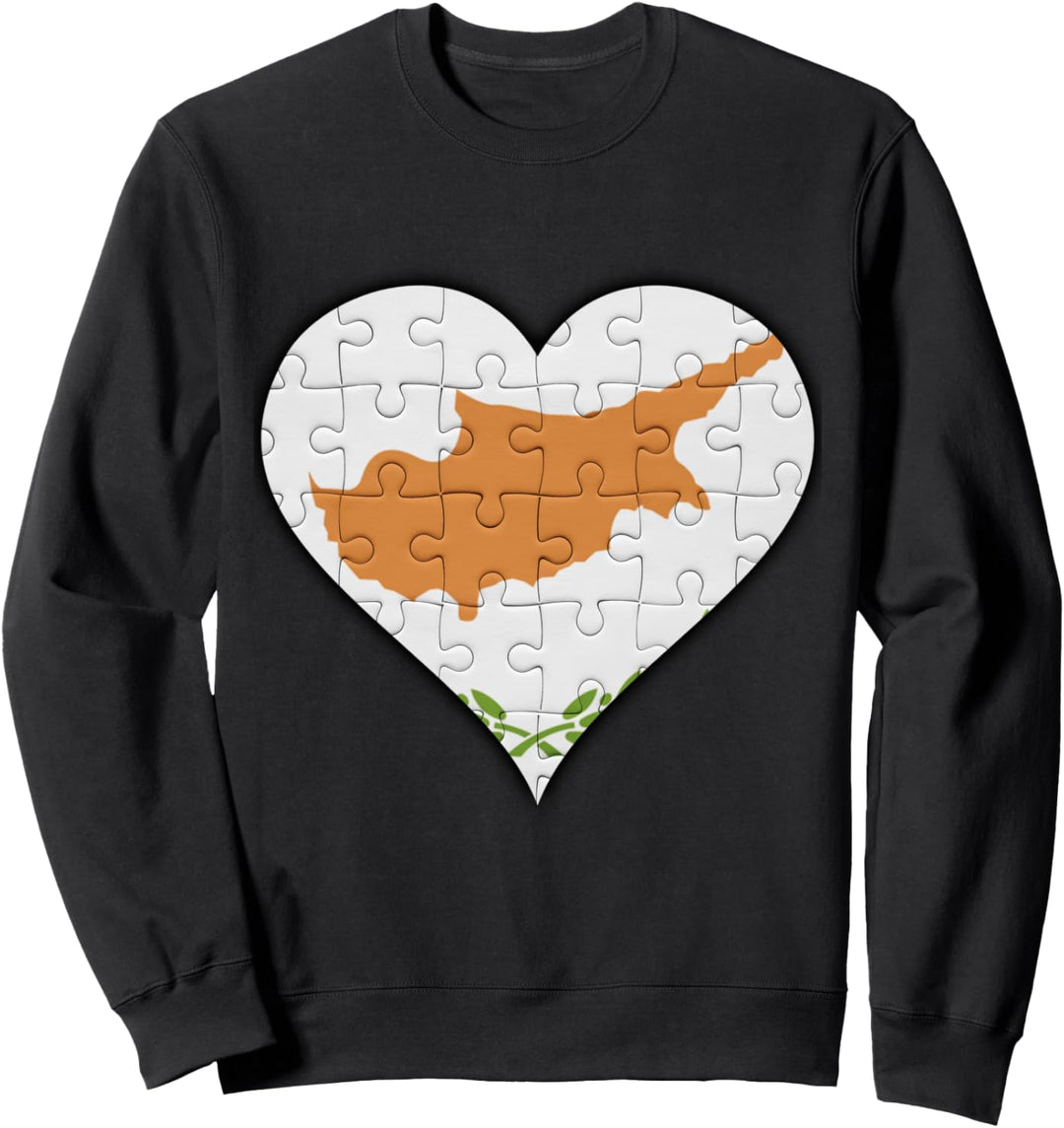 Zypern zypriotische Flagge Herz Sweatshirt