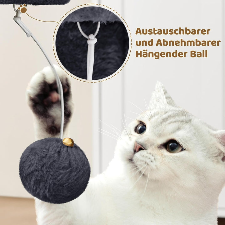 Yaheetech Kratzbaum 60 cm Kleiner Katzenkratzbaum, mit Katzenhöhle Plüsch Sisal, Katzenbaum Katzenmö