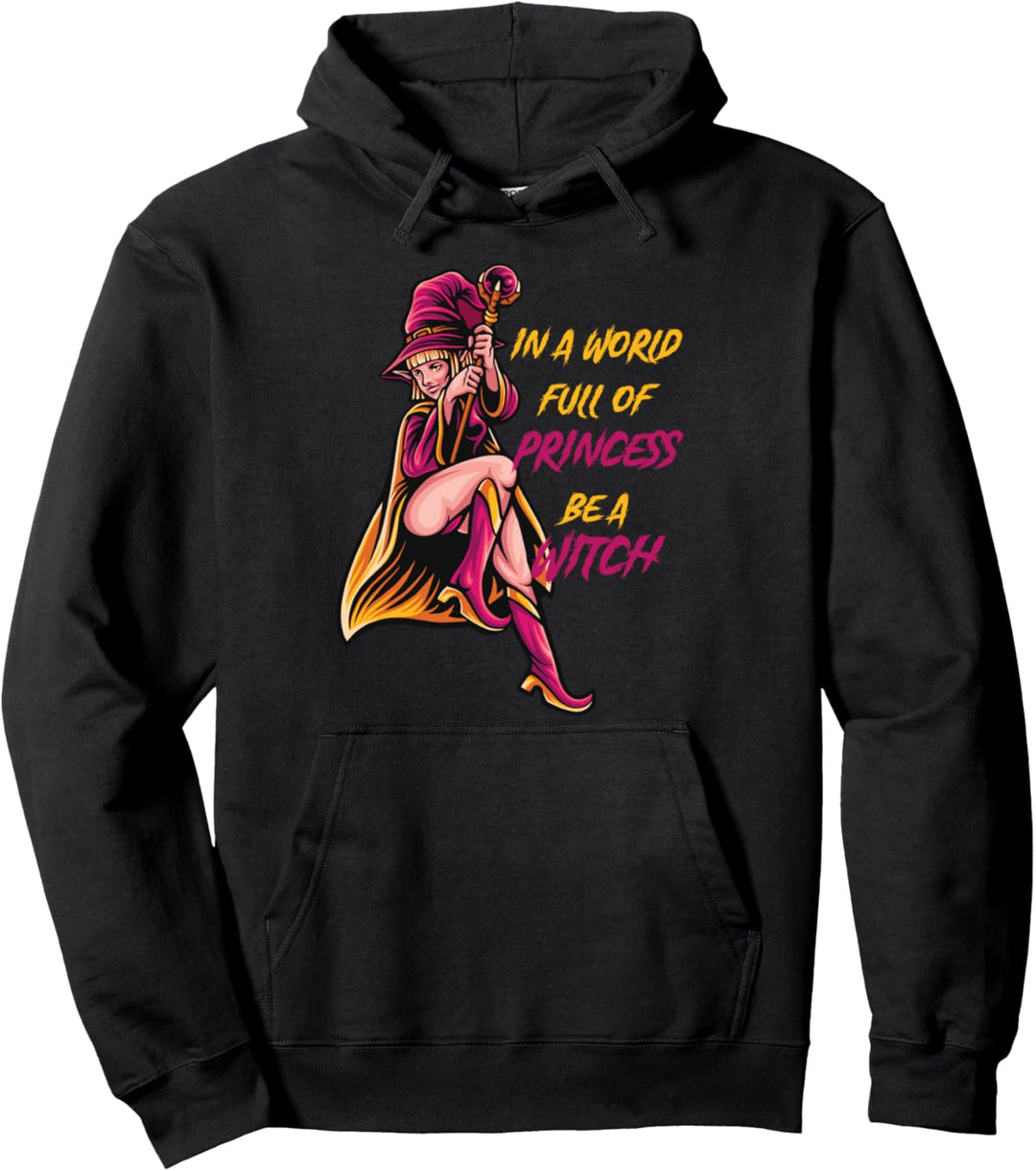 Hexe Prinzessin Halloween Kürbis Hexenbesen Hexerei Geschenk Pullover Hoodie