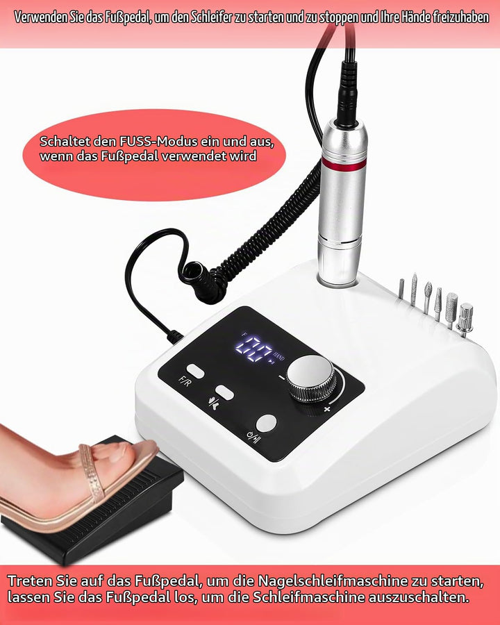 Nagelfräser, 45,000 rpm Fräser Für Gelnägel, Nagelfeile Elektrisch, 6 en 1 Elektrische Nagelfeile, N