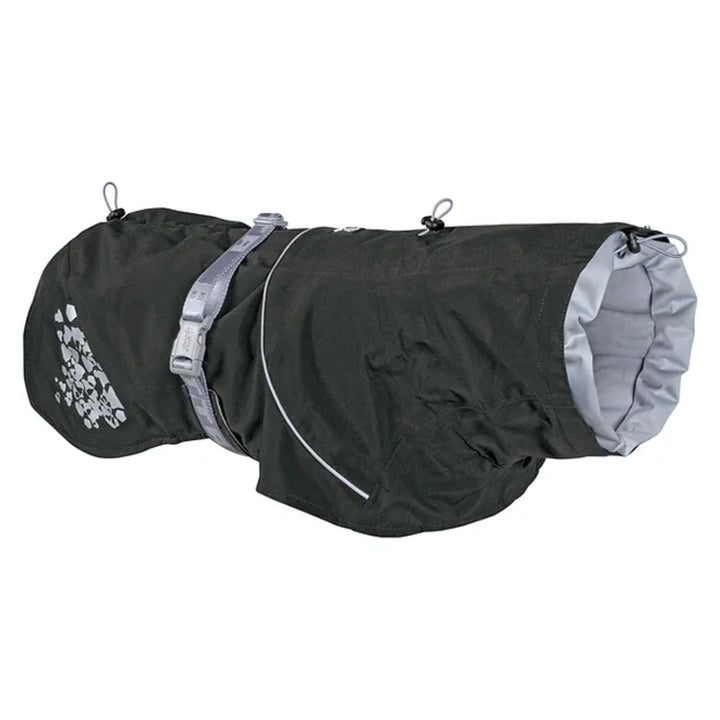 Hurtta Monsoon Hunderegenmantel, Wasserdicht Regenjacke für Hunde mit Reflektoren, Blackberry Schwar