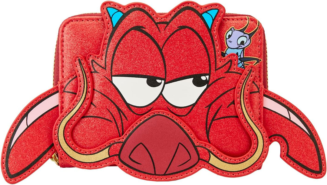 Loungefly Zip Around Purse Mulan 25th Anniversary Mushu Glitter Cosplay One Size Einheitsgrösse, Ein