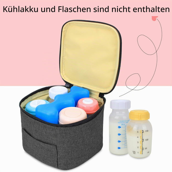 Luxja Muttermilch Kühltasche - Halten Sie 4 Muttermilchflaschen, 150 ml, Auslaufsicher für Milchtran