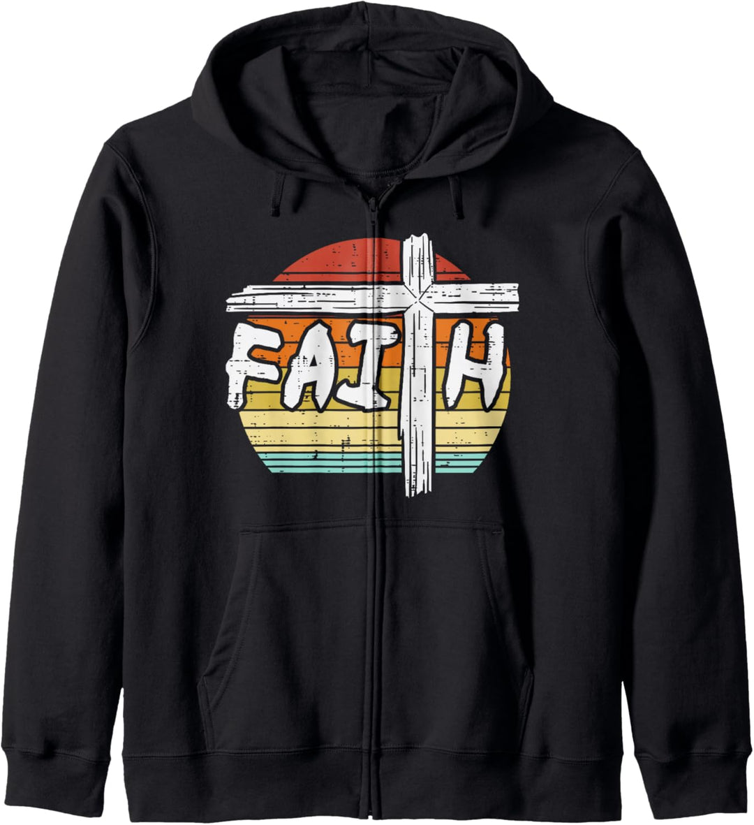 Glaube, Kreuz, Sonnenuntergang, religiöser Gott, Jesus, christlich, Herren und Damen Kapuzenjacke