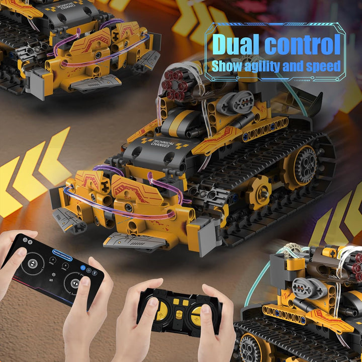 5 in 1 Technik Roboter Bauspielzeug Kinder für Jungen, STEM App & Fernsteuerung Technik Spielzeug Ro