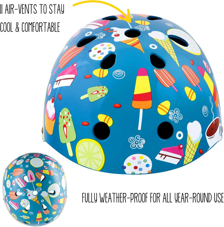 hornit Kinderhelm Fahrradhelm für Mädchen und Jungs Herren und Damen - Komplett einstellbar - LED Rü