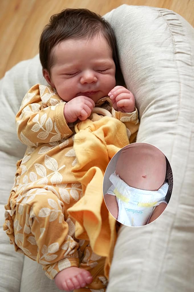 Zero pam Reborn Baby Vollsilikon Lebensecht-48CM Silikon Baby Mädchen, Reborn Puppen Lebensecht, Bab