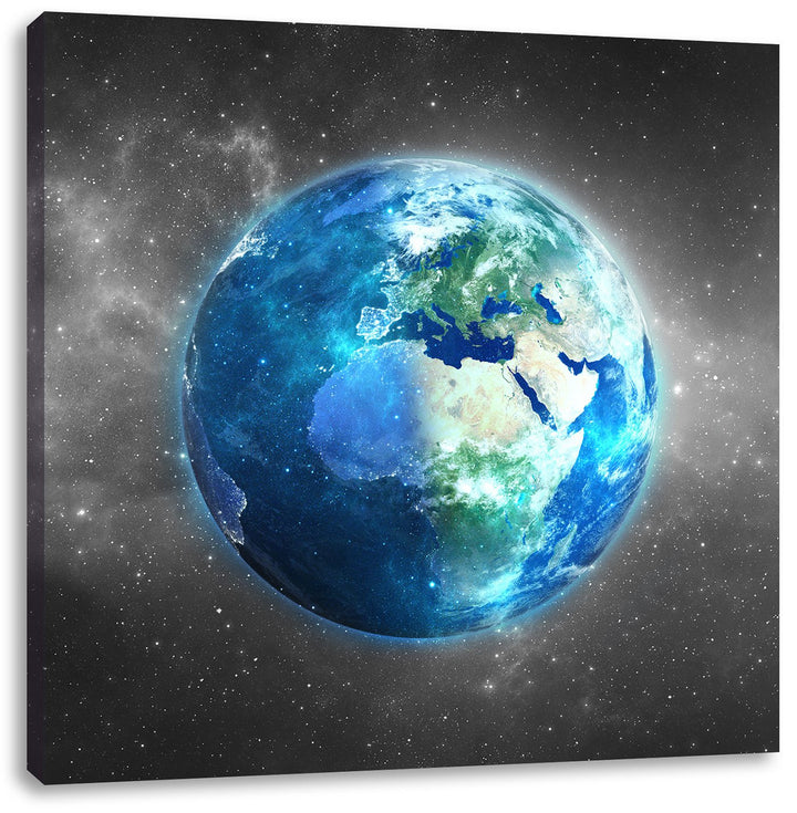 Pixxprint Unsere Erde im Weltall als Leinwandbild/Grösse: 70x70 cm/Wandbild/Kunstdruck/fertig bespan