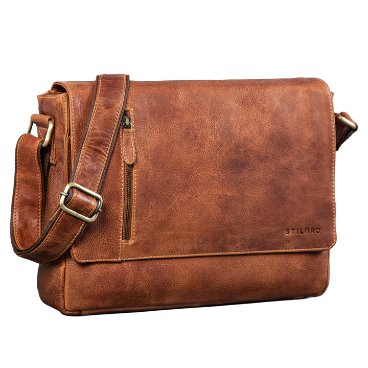 STILORD 'Davis' Messenger Bag Leder 13 Zoll Laptop Tasche Vintage Umhängetasche Schultertasche für U