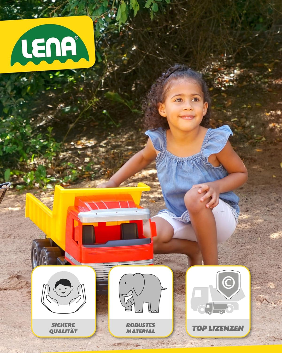 Lena 02031 - Starke Riesen Muldenkipper Mercedes Benz Actros, Kipplaster ca. 63 cm, grosser Kipper m