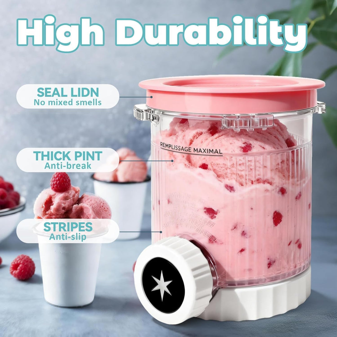 2er Pack Ninja Swirl Creami Eisbehälter | 480 ml Gefrierbehälter für NC700 & NC701EU Serie | Mit int