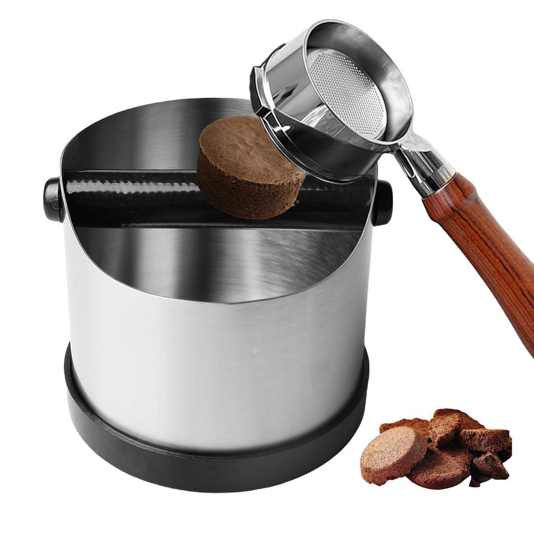 Abklopfbehälter für Siebträger, Kaffeesatz Abschlagbehälter, Kaffeesatzbehälter, 700 ml Knock Box, E