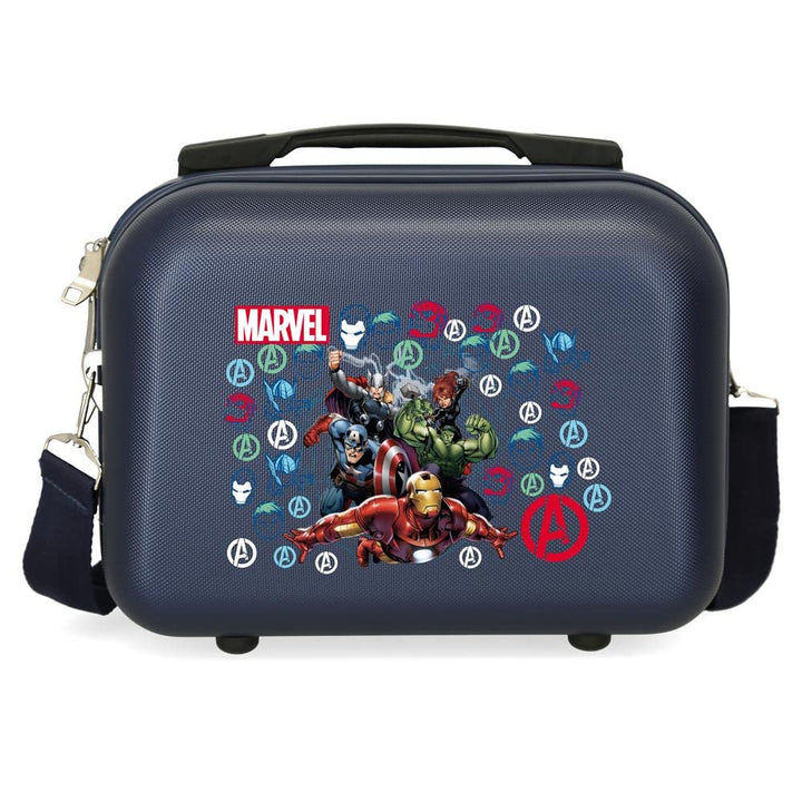 Marvel Avengers Team Kulturbeutel, anpassbar, mit Umhängetasche, Blau, 29 x 21 x 15 cm, starr, ABS 9