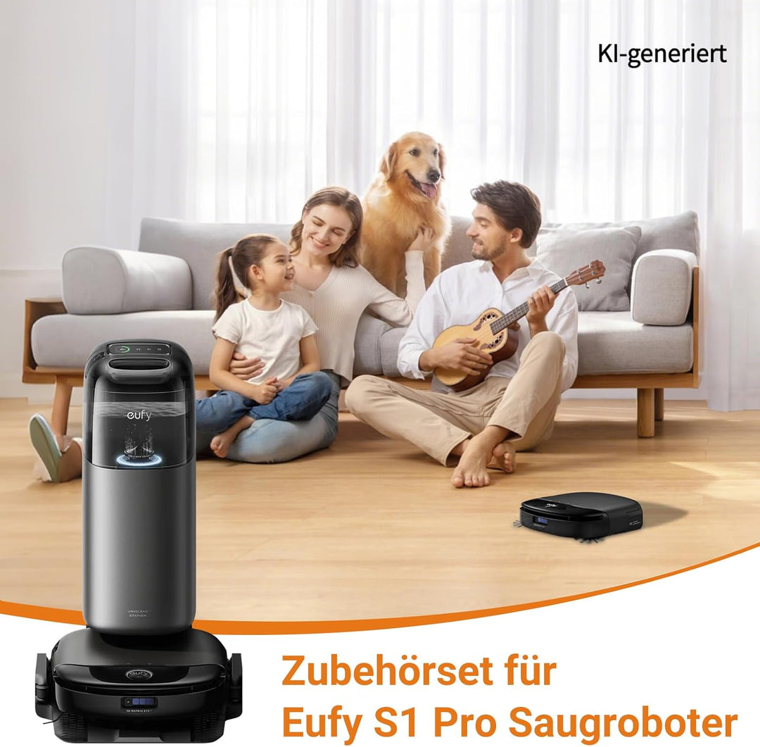 25 Stück Zubehörset für Eufy S1 Pro Saugroboter, 1 Hauptbürste, 1 Roller Wischtuchrolle, 4 Filter, 6