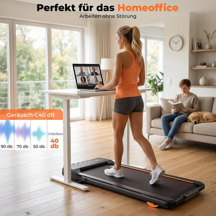 JAGJOG Walking Pad mit 16% Auto-Steigung und Bluetooth-Lautsprecher | Klappar,1-12km/h,2.5PS-Motor,A