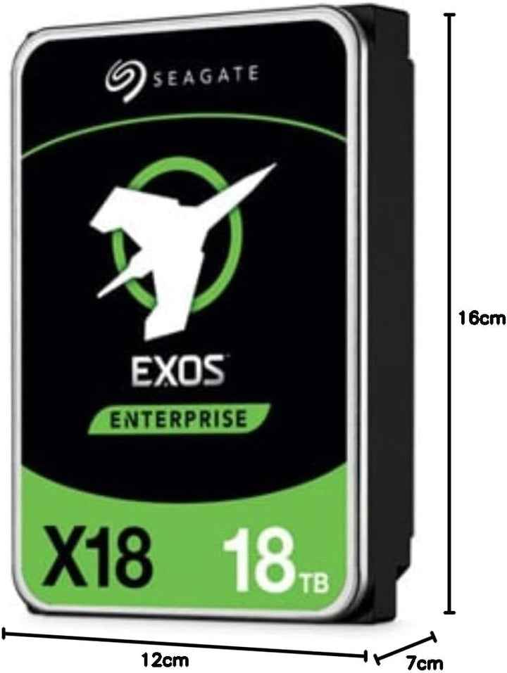 Seagate Exos X18 Enterprise, 18TB HDD, CMR 3.5 Zoll, Hyperscale SATA 6GB/s, 7.200 U/min, 512e, 4Kn F