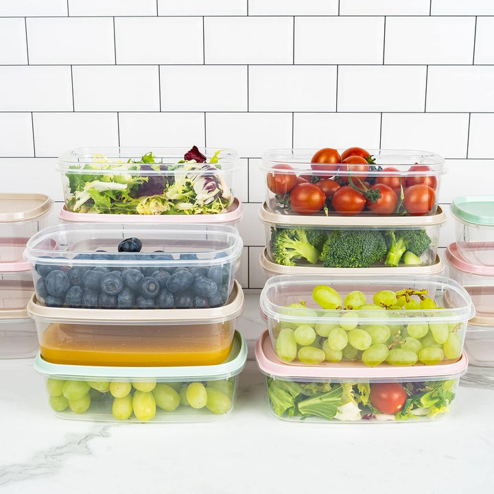 QILZO 24 Stück Lunchboxen für Lebensmittel, 700 ml, Lebensmittelbehälter aus Kunststoff, BPA-frei, m