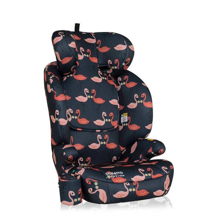 Cosatto Ninja 2 i-Size Hochlehnen-Sitzerhöhung 100-150cm (Pretty Flamingo) | ISOFIX oder Fahrzeuggur