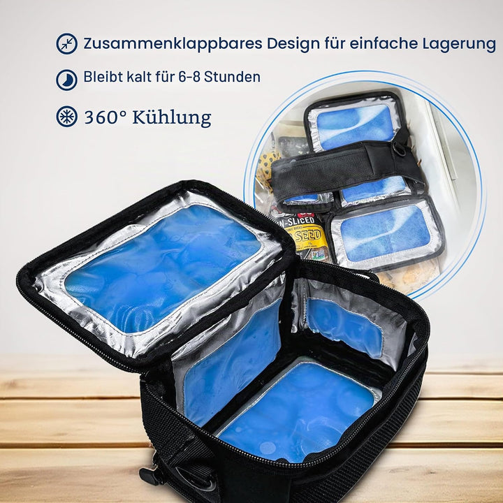 ENCASED Isoliertasche für Muttermilch – Passend für 6 Medela Express Flaschen, Kühltasche mit integr