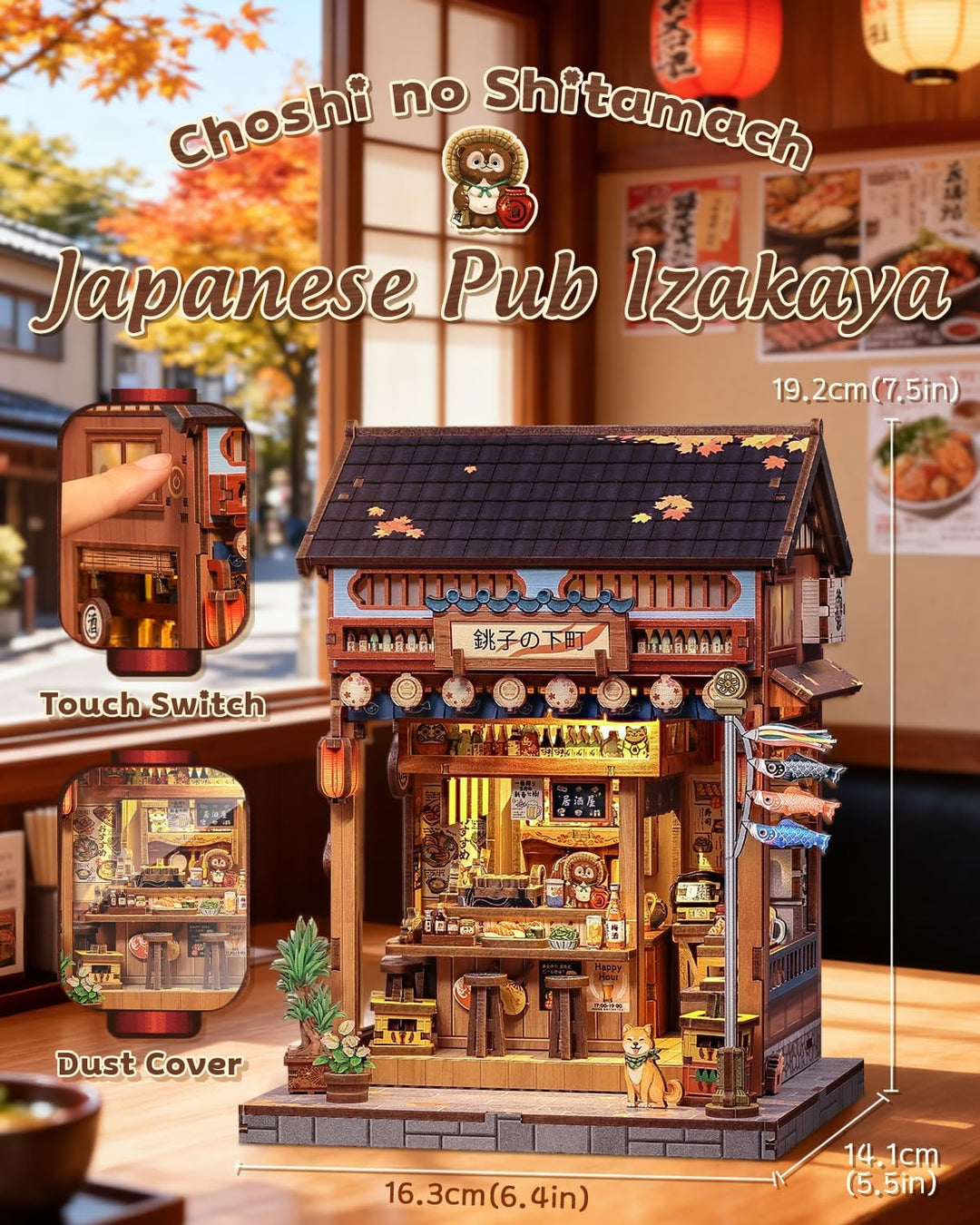 CUTEBEE Book Nook Kit für Erwachsene - Japanisches Izakaya Miniaturhaus, 3D Holzpuzzle DIY zum Selbe