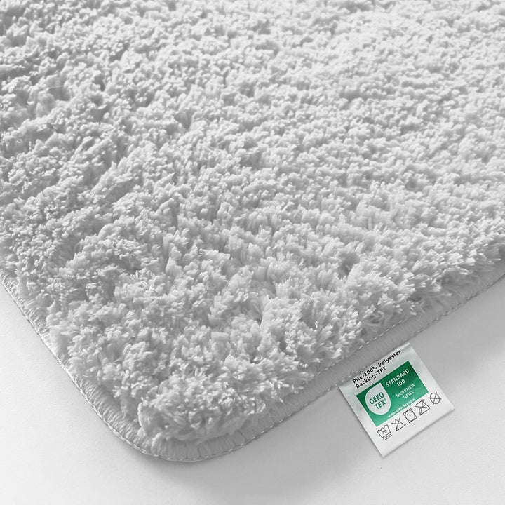 casa pura Badematte weiss weicher, Flauschiger Badezimmerteppich in Shaggy Optik, Badvorleger rutsch