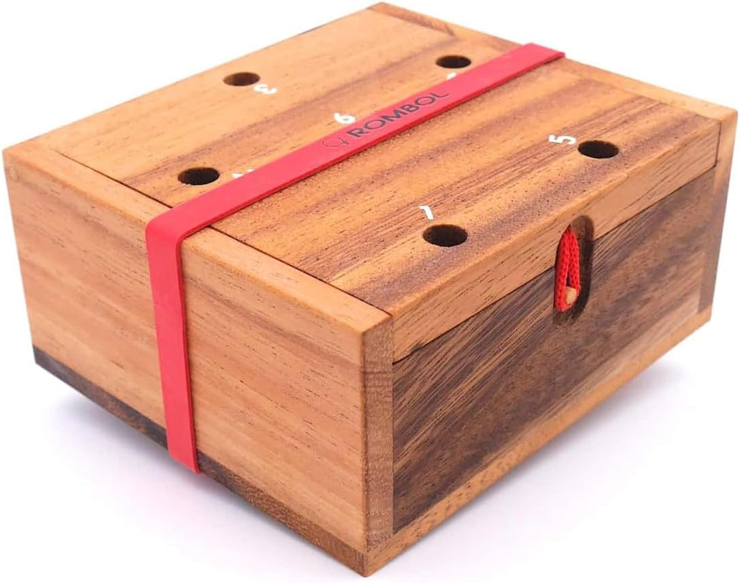 ROMBOL Endlich die 6 - lustiges Würfelspiel für die ganze Familie aus edlem Holz 10 cm x 10 cm x 5 c