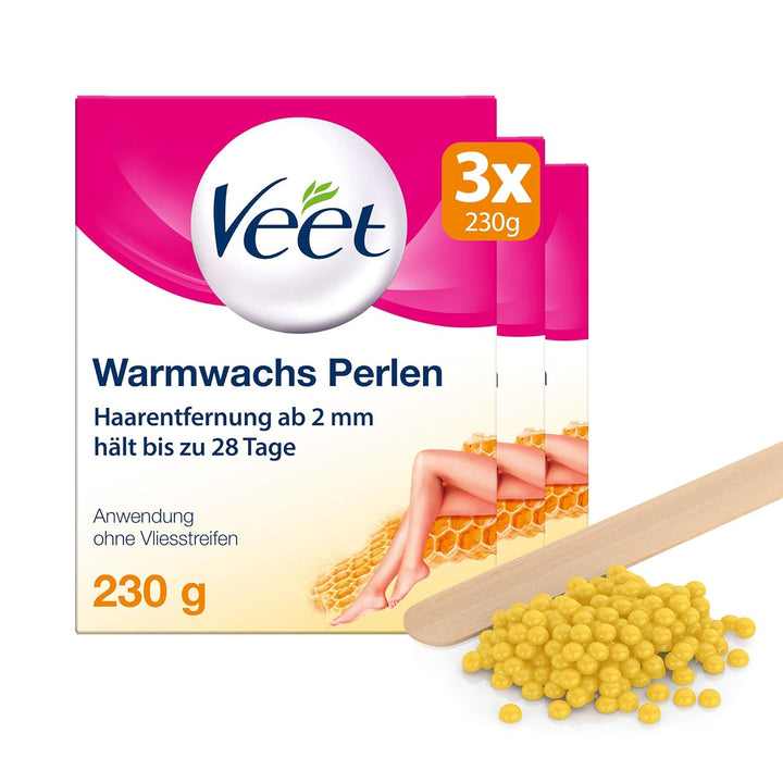 Warmwachsperlen 3er Pack mit Bienenwachs für die Anwendung im Wachserhitzer oder Wasserbad für langa